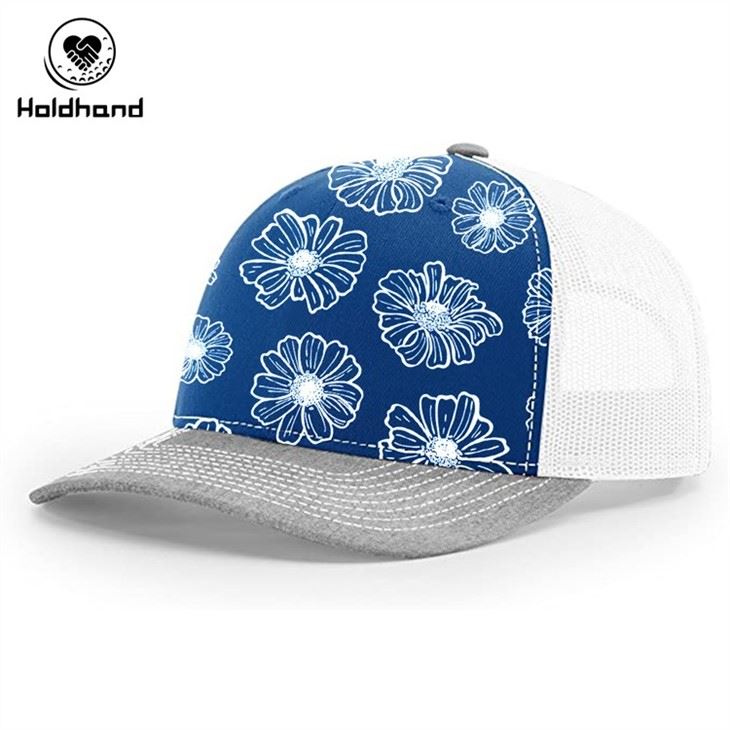 Golf Caps Custom HIGH QUALITY Embroidery Logo 5 PANEL Flower Style Design