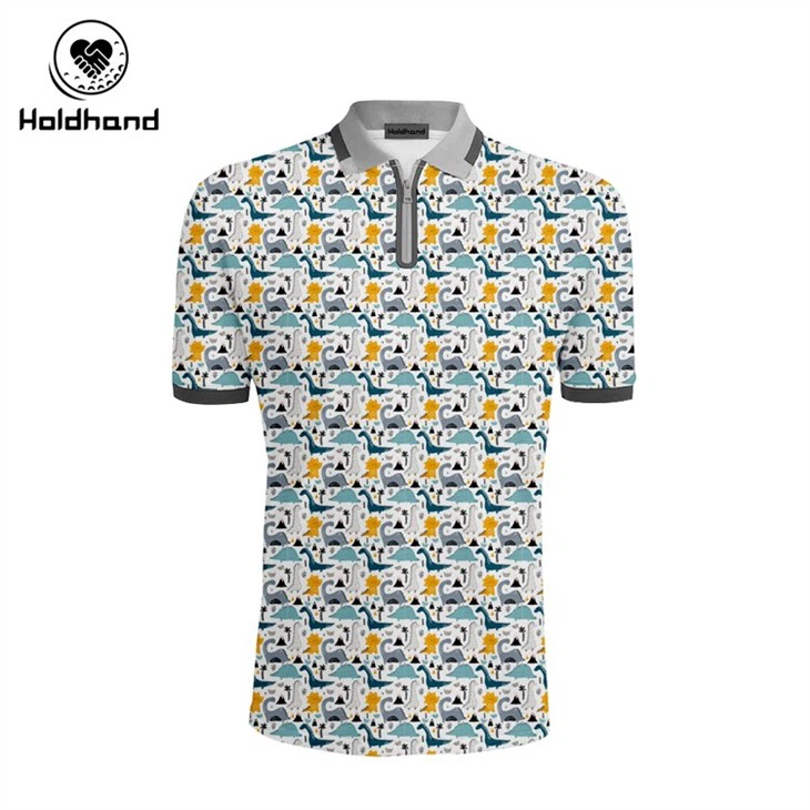 Golf Polo Polyester Spandex Flower Art Style Design Manufacturer