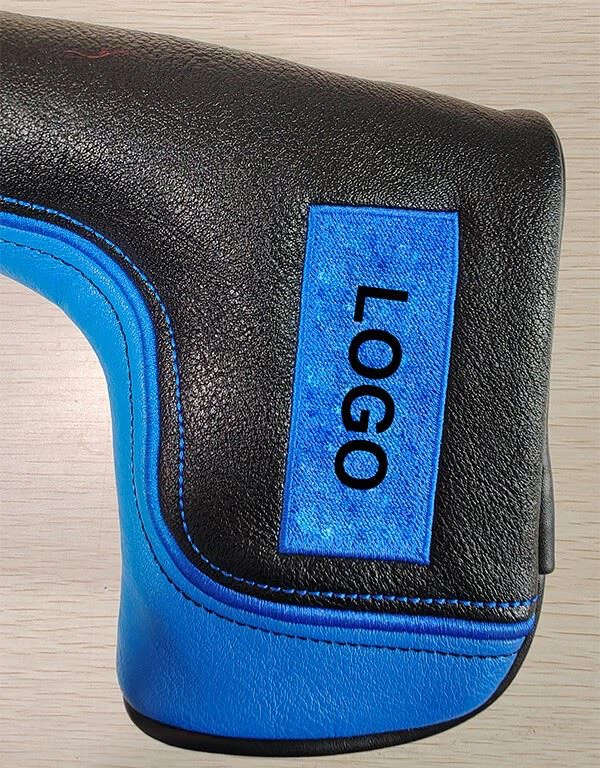 Spliced PU Leather Putter Head Cover With Embroidery Logo OEM Brand